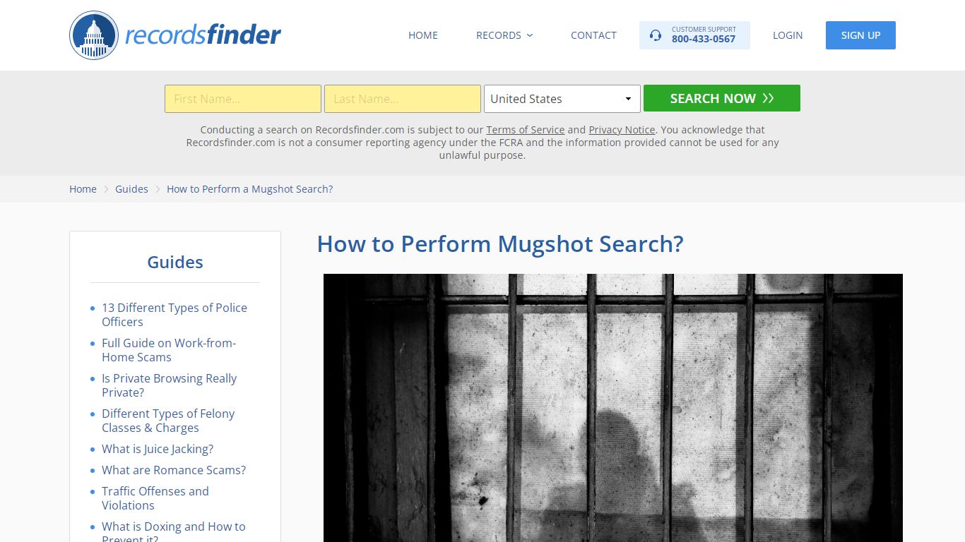 8 Free Ways to Find Your Past and Current Mugshots - RecordsFinder